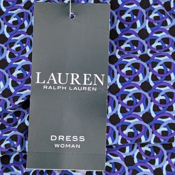 Ralph Lauren Essentials Black/Blue faux wrap Sheath Dress 3/4 Sleeve 18W (NWT) - Picture 10 of 11